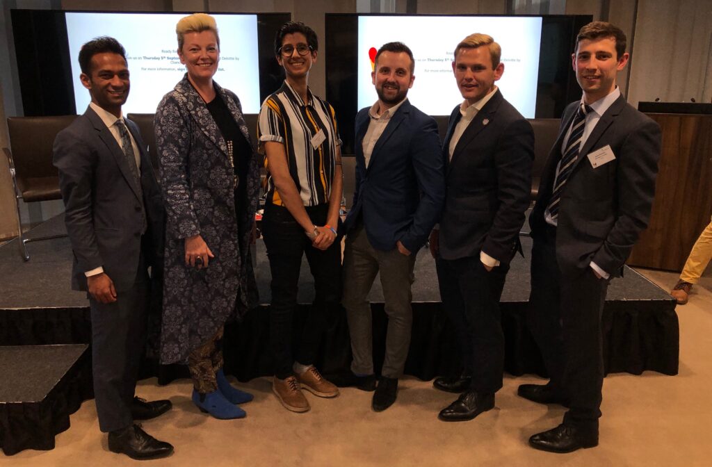 Speakers at the Wave event 'Why inclusive relationship and sex education benefits all of us' - From left to right: Arvin Rajendram, Dr Elly Barnes MBE, Ruqayyah Hashmi, Michael Newton, Adam McCann and Jamie Sherman